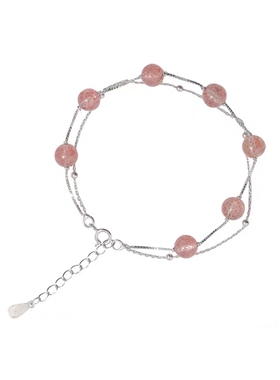 镀银简约双层草莓晶轻