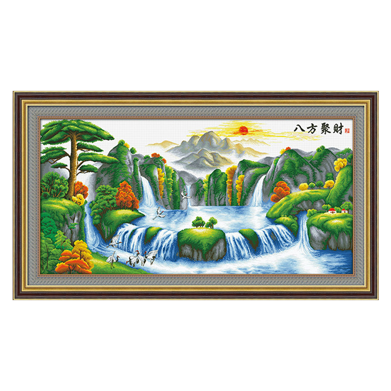 ks十字绣线绣棉线2米聚财挂画