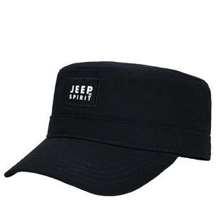 JEEP春季平顶帽男士全封口四季遮阳纯棉鸭舌吉普后全封闭休闲帽子