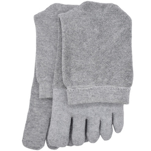 五指袜男加厚纯棉防臭冬季中筒全棉毛巾五指袜拇指分脚指头袜子男