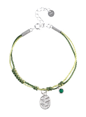 thisness秘密花园绿锆石编绳手链