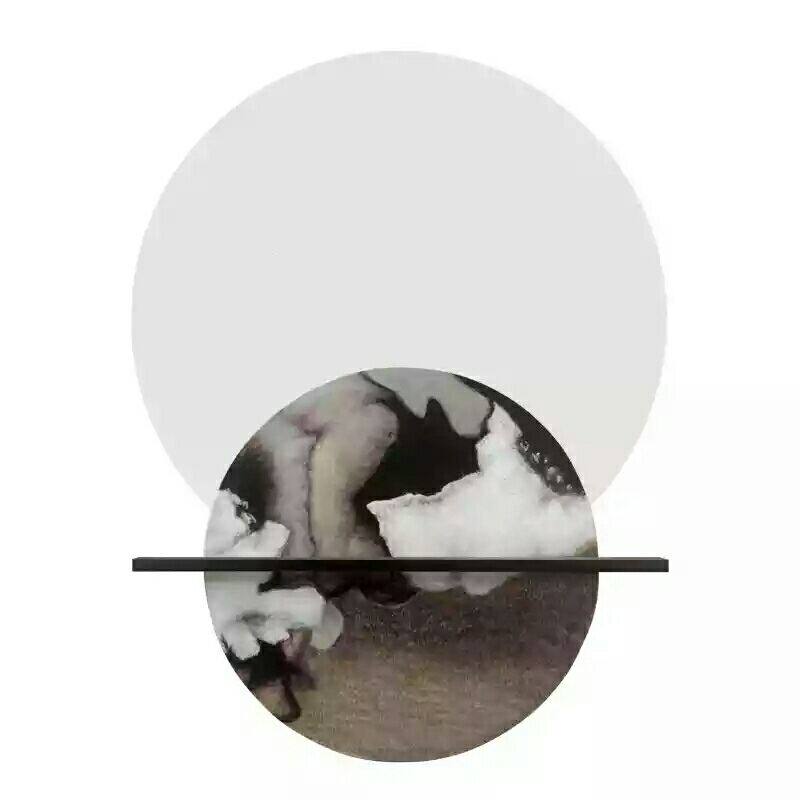 新中式玄关挂件立体实物现代抽象画手工定制装置艺术重叠圆系列