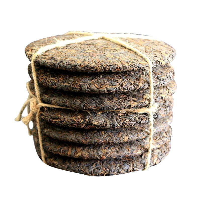 普洱茶熟茶 06年勐海金芽陈年熟茶饼茶裸饼7饼一捆特价136元清仓