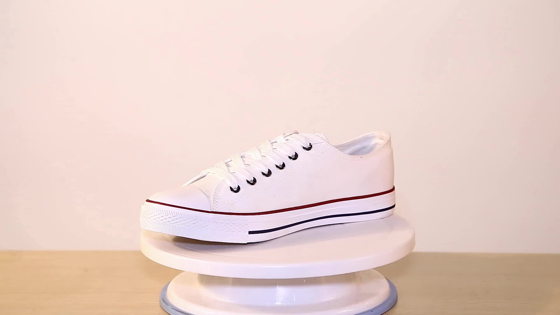white casual canvas shoes