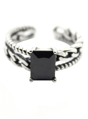 日韩复古重工做旧链条开口戒指