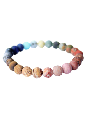 磨砂天然石八大行星宇宙情侣手链