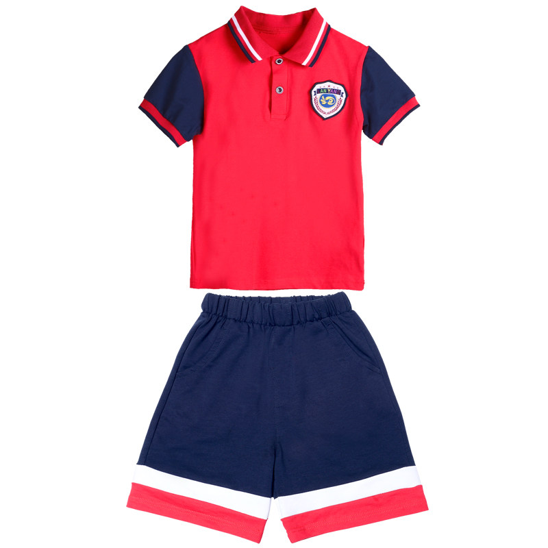 夏天班服六五三二一年级小学生运动会开幕式服装夏装校服套装红色