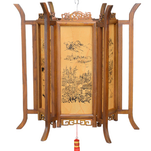 实木木质茶楼过道大红吊灯 中式仿古古典宫灯灯笼 广告定制灯