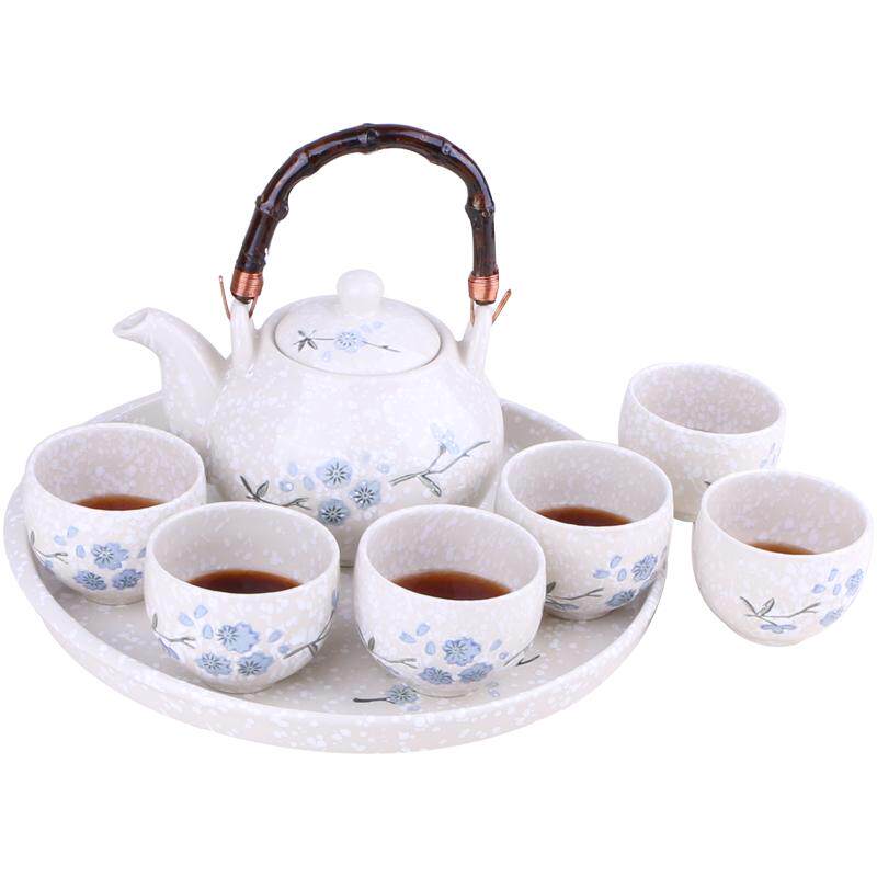 敏杨陶瓷手彩冰裂纹7头功夫茶具