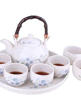 敏杨陶瓷手彩冰裂纹7头功夫茶具
