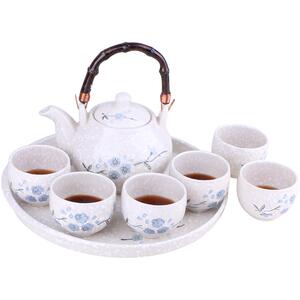 敏杨陶瓷手彩冰裂纹7头功夫茶具