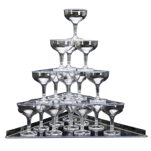 亚克力香槟杯酒吧派对婚礼年会一次性高脚杯婚庆道具香槟塔塑料杯