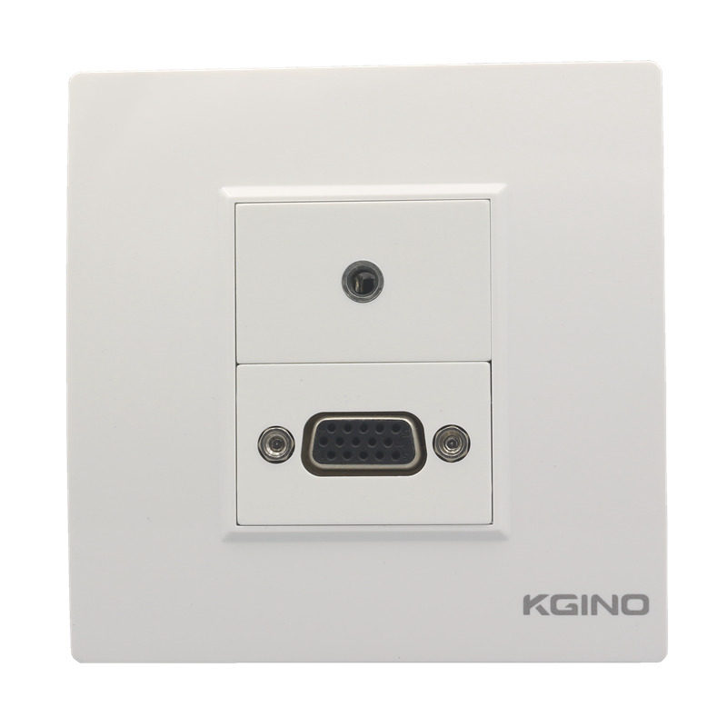 康吉诺86型VGA直插加3.5mm耳机对接插座电脑显示器投影仪音频面板