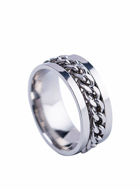 啤酒瓶盖ins链条旋转情侣戒指环