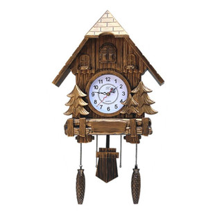 咕咕钟布谷鸟挂钟静音彩绘复古欧式客厅餐厅壁挂出窗报时摇摆时钟