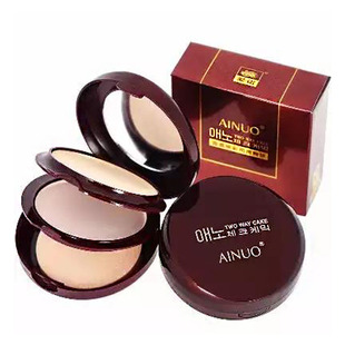 AINUO爱诺粉饼微晶映彩双层两用粉饼双干干湿粉饼遮瑕修容隔离