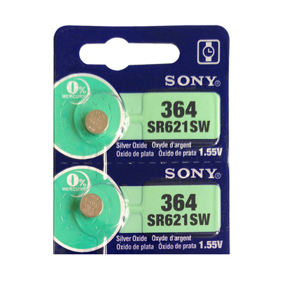 SONY索尼 SR621SW手表电池 364/AG1/LR621石英表纽扣电子2粒包邮
