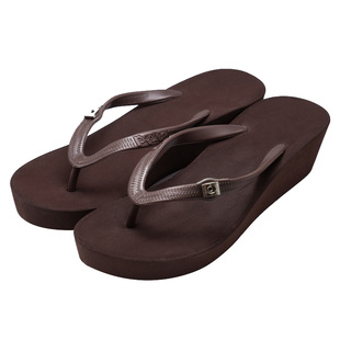 Popits人字拖女时尚轻奢5CM外穿夹脚凉拖海边度假沙滩鞋简约厚底