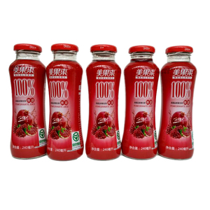 枣庄特产峄城冠世榴园特产美果来100%石榴汁酸甜*10瓶