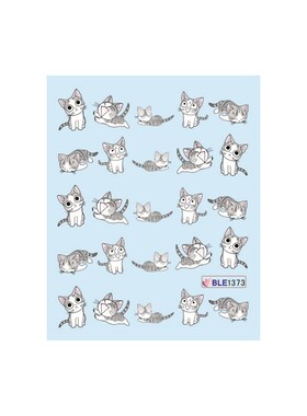 水印卡通海绵猫咪指甲油胶