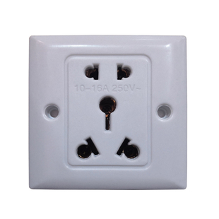 万德全16A大功率陶瓷耐高温 五孔开关插座面板86型暗装二三插电源