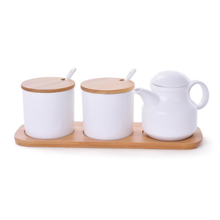 新品 日式餐具 陶瓷酱油壶醋壶+酱料罐+牙签筒 三件套