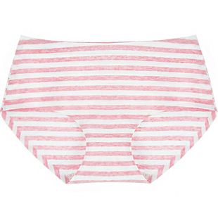 无痕少女款内裤纯棉莫代尔中腰木代尔学生小清新可爱韩版蓝白条纹