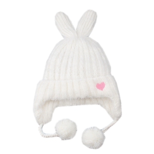 韩版秋冬双层加厚保暖女宝宝帽子  可爱立耳兔子绒绒公主儿童帽子