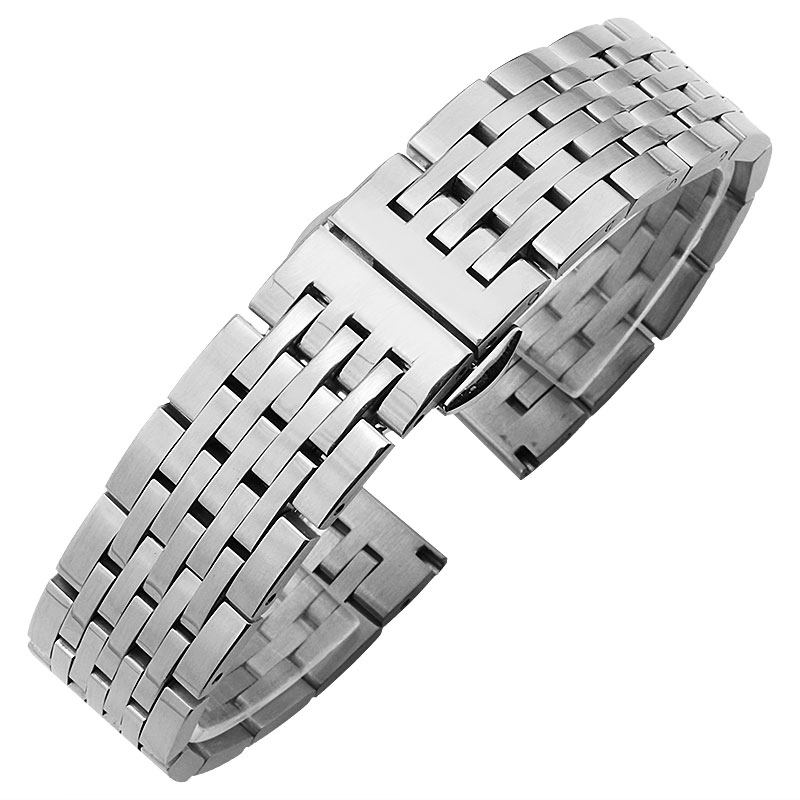 东方双狮精钢手表带配件 实心钢带ORIENT蝴蝶扣表链 男女18 20mm