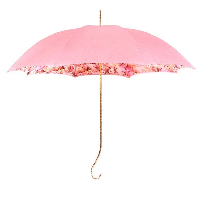 意大利手工玫瑰金色弯钩晴雨伞