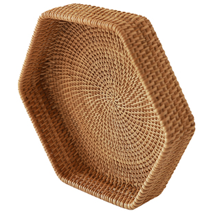 日式收纳筐浴室整理框藤编柳编竹筐竹篮编织果盘水果篮子零食框