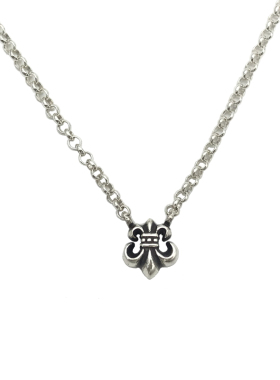 纯银短款复古船锚项链百搭童军花