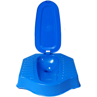 热卖便携式彩色装修临时简单蹲便塑料蹲便器简易小马桶后排水防臭