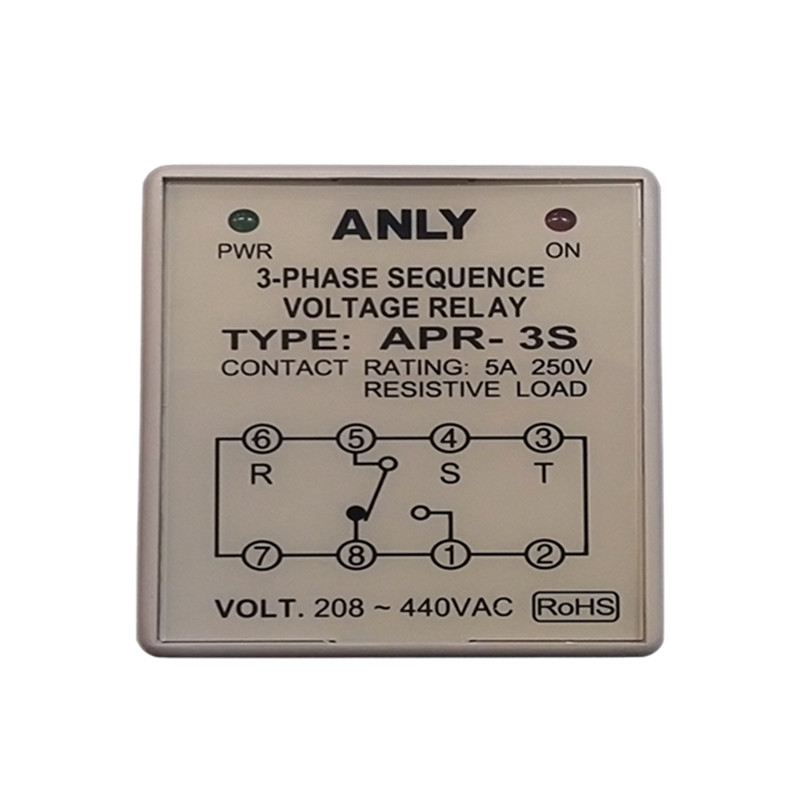 原装正品台湾ANLY安良APR-3S三相相序保护继电器欠逆相检知继电器