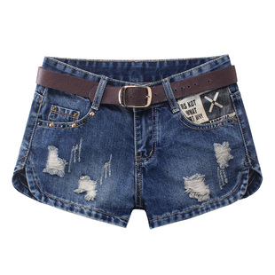 牛仔裤女2025新款阔腿牛仔短裤子女款春秋宽松低腰显瘦破洞热裤