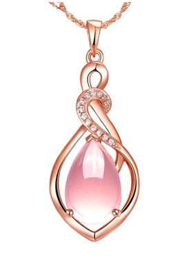 925纯银桃心形紫水晶短款项链