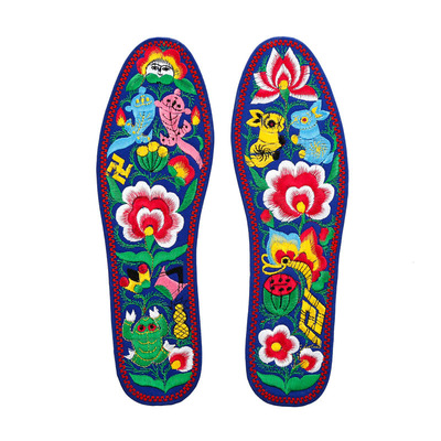 爆款皮鞋绣花鞋垫透气纯棉吸汗
