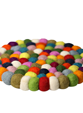 编织羊毛毡球球法器垫尼泊尔手工