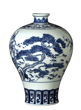 景德镇陶瓷花瓶仿古青花瓷工艺品