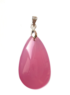 天然玉石吊坠粉水晶项链冰花