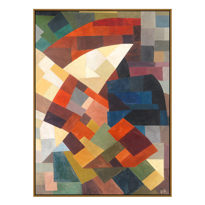 奥托美式客厅装饰画色块油画