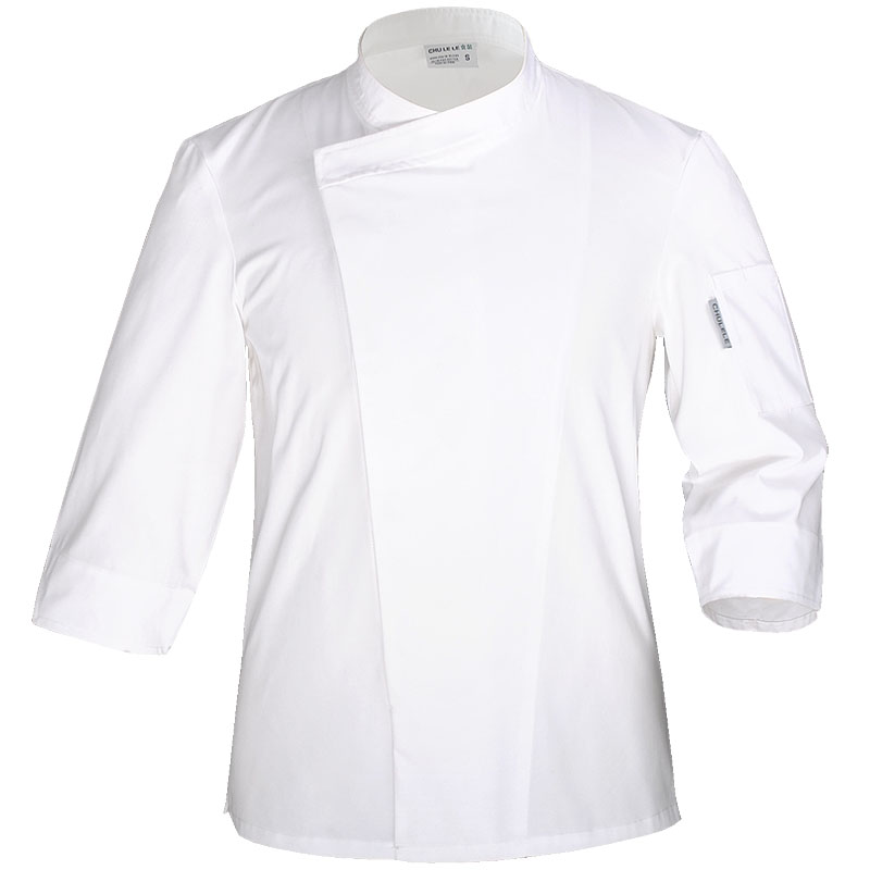 廚樂樂正品薄款七分袖廚師服春夏季酒店廚房工裝廚師工作服男套裝