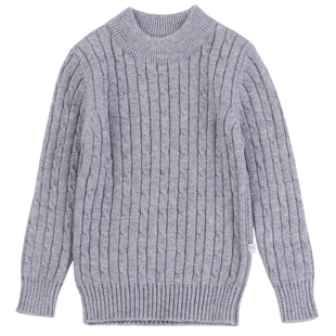 儿童女童男童羊绒衫青少年打底衫秋冬加厚宝宝毛衣白色弹力衫中领