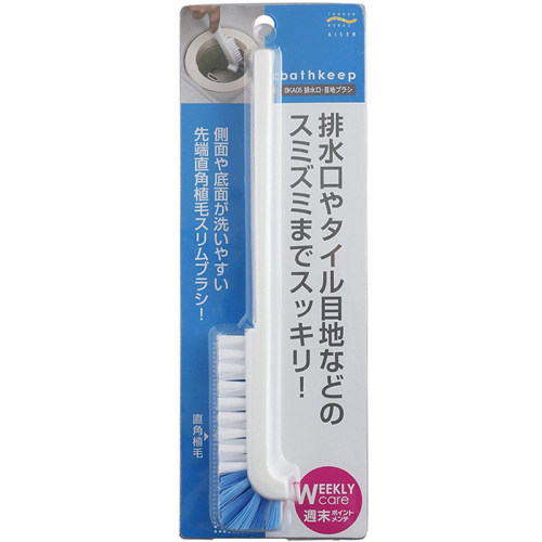 日本AISEN厨房水槽排水口清洁刷里侧缝隙刷地板刷直角刷L型弯头刷