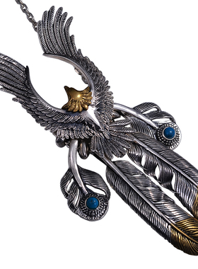 天使之愿风格羽毛项链老鹰男长款