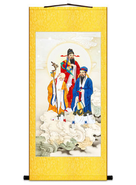 卷轴画福禄寿图画像挂画