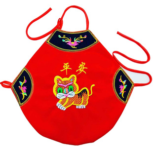 新生婴儿纯棉肚兜男女宝宝红色刺绣老虎连腿护肚端午五毒平安肚围