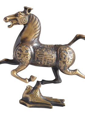 全铜仿古风马到成功客厅开业礼品