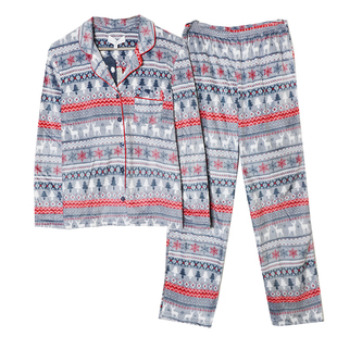 大码女士冬季丝光绒前开扣松紧腰三件套高腰睡衣家居服