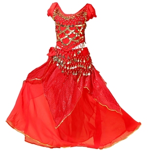 印度舞演出服长袖舞台表演服装埃及舞蹈高档肚皮舞套装短袖长裙女